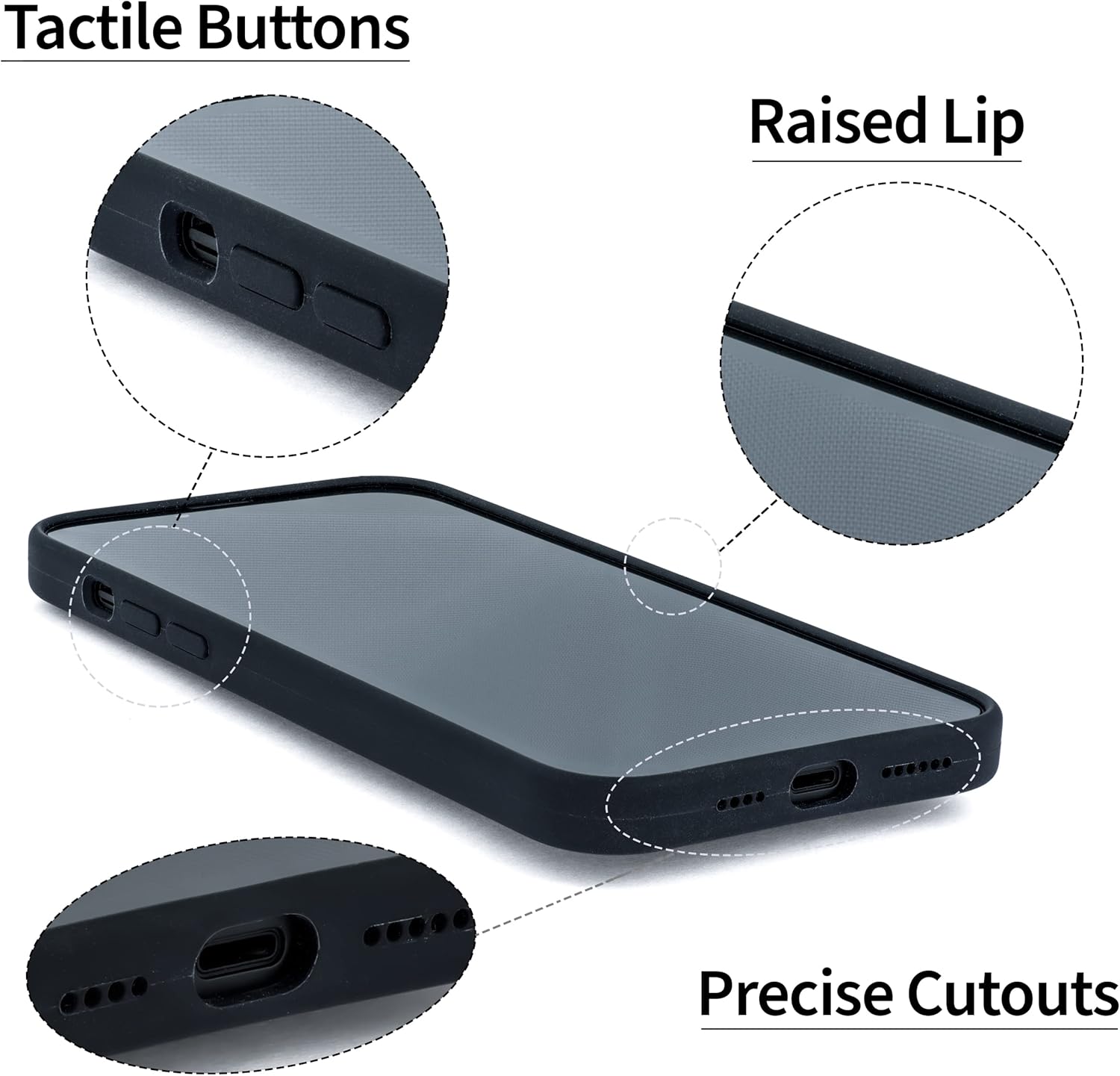 Dockem iPhone 14 Plus Card Case with Liquid Silicone Shell, Built-in Metal Plate for Magnetic Mounting & Stitched-on Wallet with 2 Canvas Style Synthetic Leather Credit Card Slots (M2L, Black) - Image 5