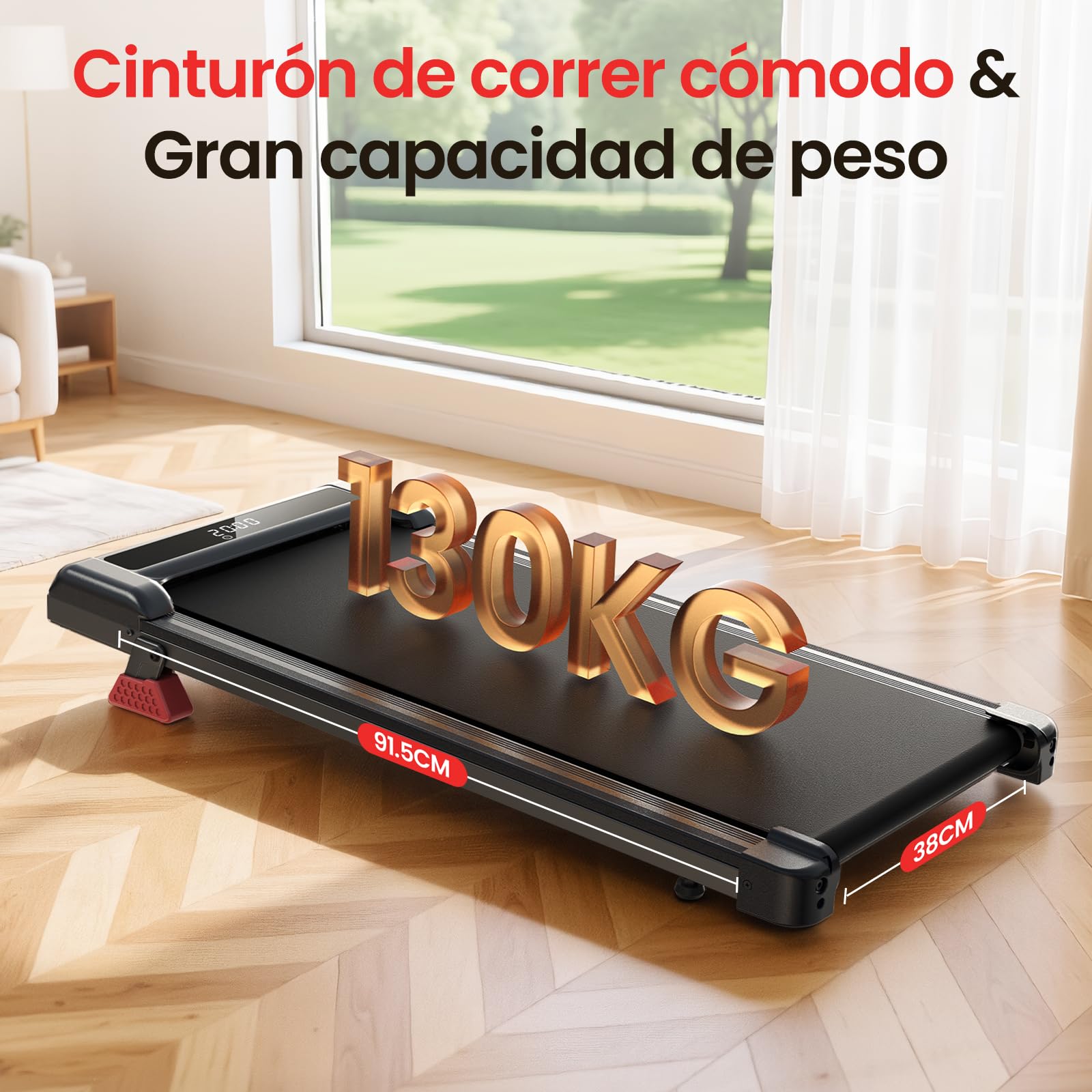 Cinta de Correr y de Andar 3 en 1 Plegable con Inclinación 9%, Caminadora Eléctrica Silenciosa 1-10 km/h, Motor 3,0 CV Sin Escobillas, 140 kg Máx, Pantalla LED, Amortiguación (Negro Mate)