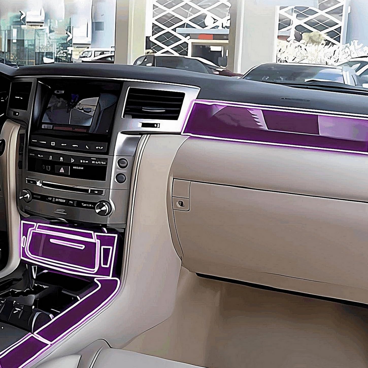 Protector PPF transparente de alta gama para consola Lexus LX570 2012