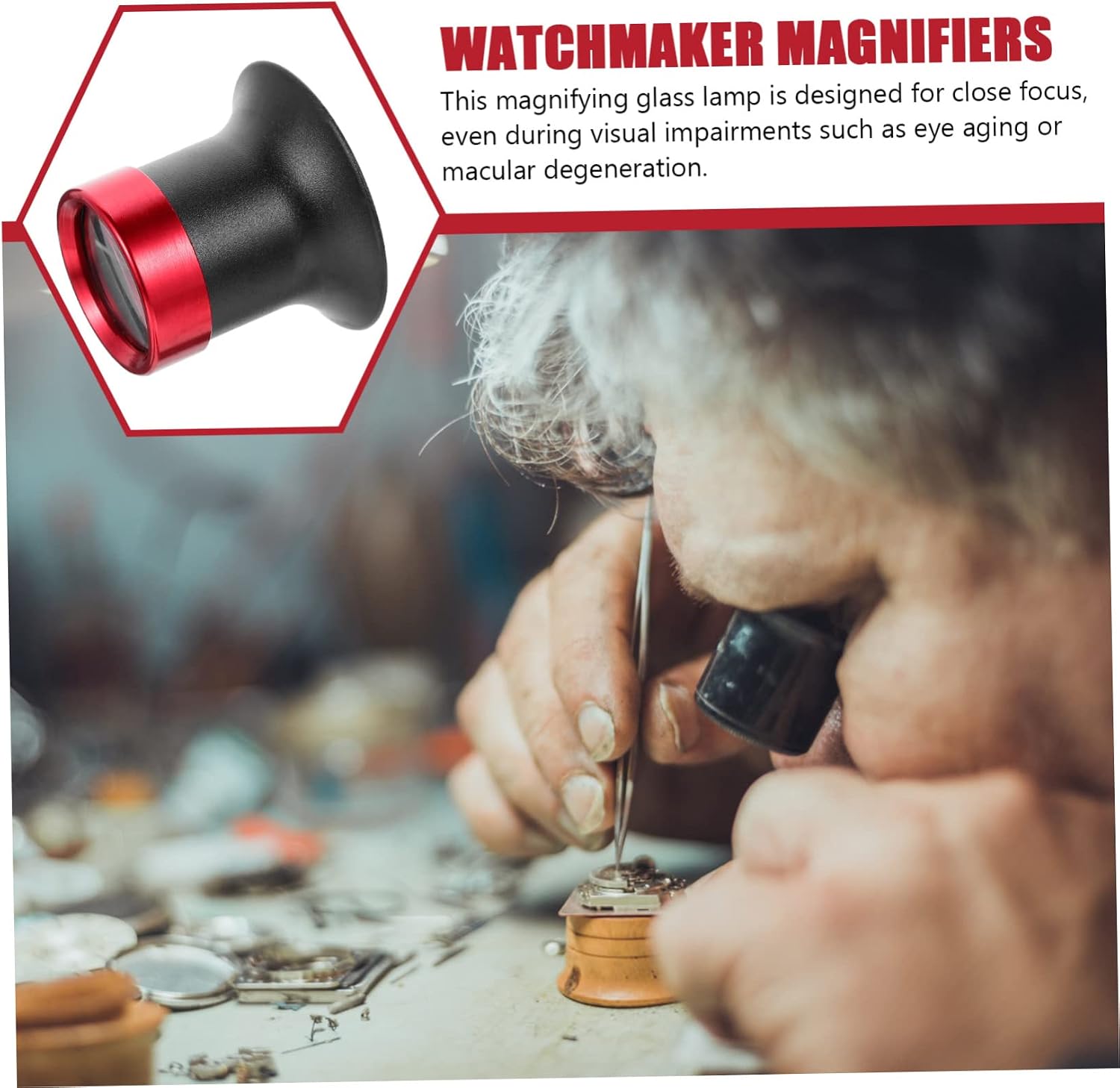 TEHAUX 5pcs Convenient Loupe Magnifier Pocket Design Professional Jewelry Accessory for Watch Repairs and Crafts Lightweight Construction