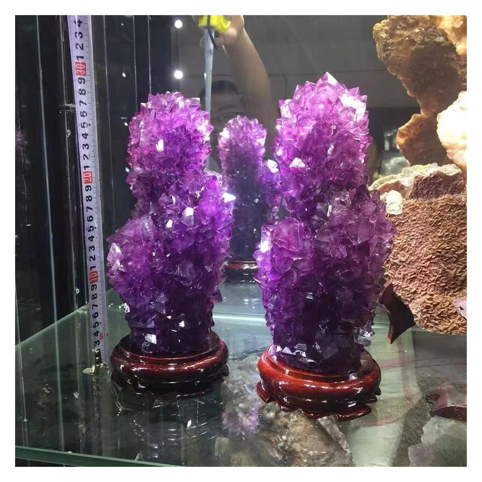 Cristal Natural áspero Bastante púrpura alumbre Puntiagudo racimo Gigante fengshui Piedra decoración del hogar