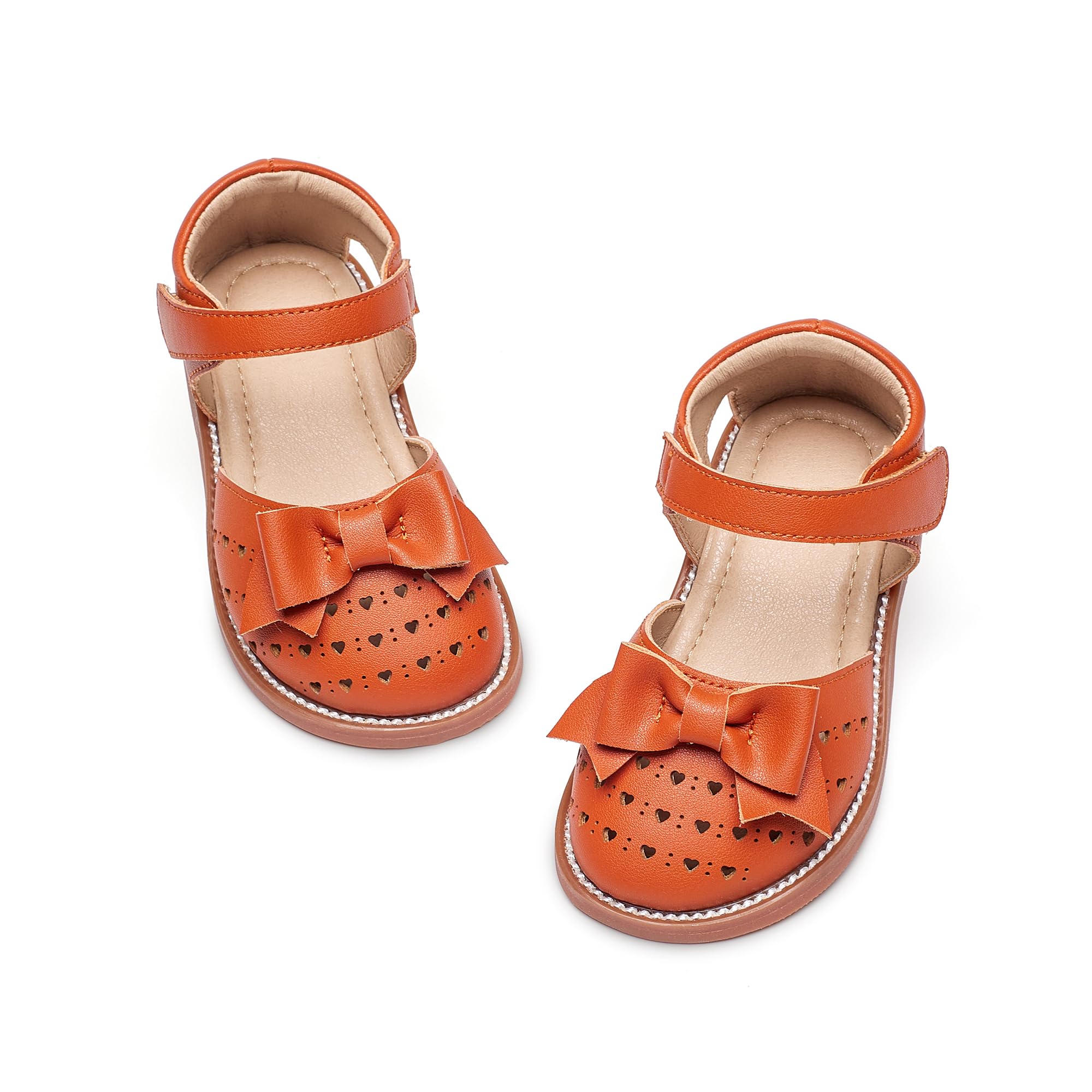 Kiderence Toddler Flower Girl Sandals Close Toe Dress Shoes Wedding Party | Hook and Loop,Non Slip Lightweight Sandals for Beach,Water Play and Daily Wear