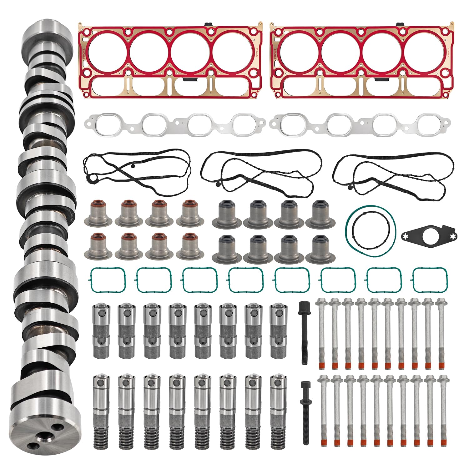 6.2L LT Gen5 L86 L87 AFM Engine Rebuild Kit Fit for Chevy Camaro 2014-2020 for GMC Sierra 1500 Yukon for Cadillac Escalade 12629512 Camshaft 8* AFM Lifters and LS7 Lifters Head Gasket Kit