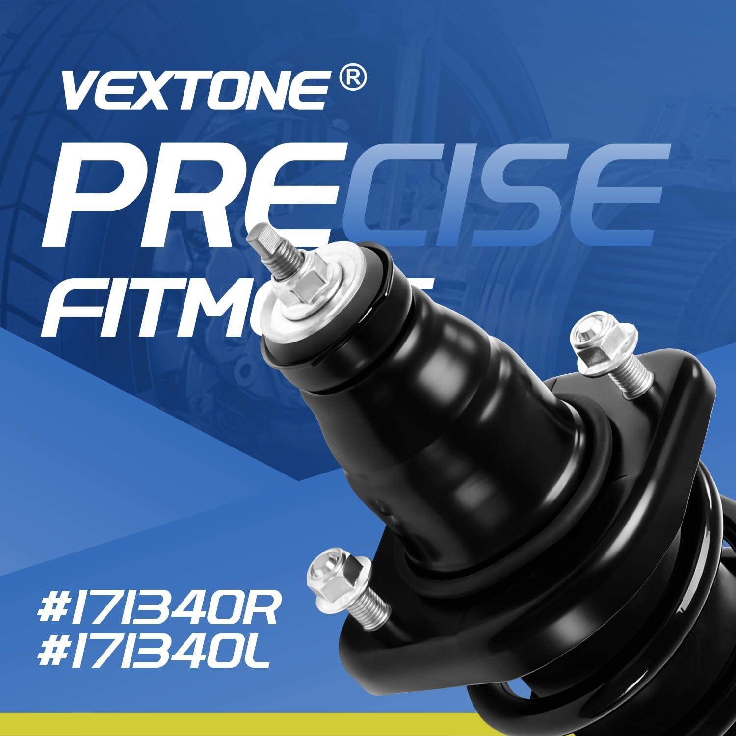 Vextone Pair Rear Struts Shocks Complete Assembly - Fit for 2001 2002 Honda Civic Coupe/Sedan (No Si), 2003-2005 Honda Civic (No Si) - Left Right Shock Absorbers Replace 171340L/R Ready Strut (2 PCS)