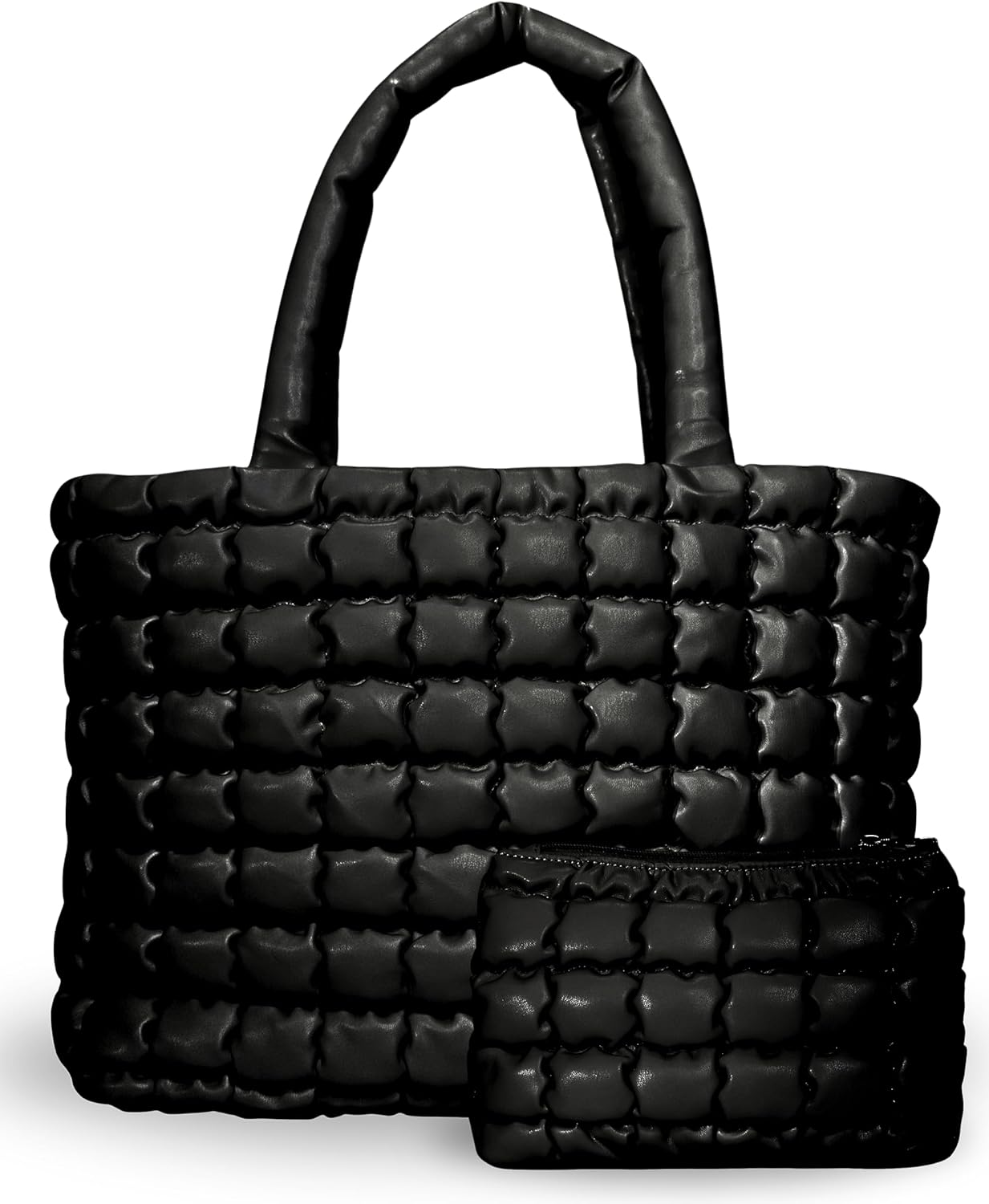 CITRUSY The Cloud Tote Bag Set | Puffer Tote Bag with Insert Pouch | Quilted Tote Bag for Women | Shoulder Puffy Bag