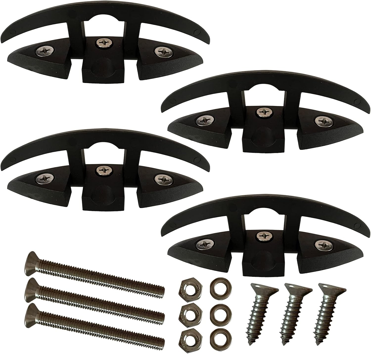 OSTARE Boat Cleats Folding Black Nylon 5" Flip Up Dock Cleat Pull Up Cleat Dock Mooring Cleats 4pcs