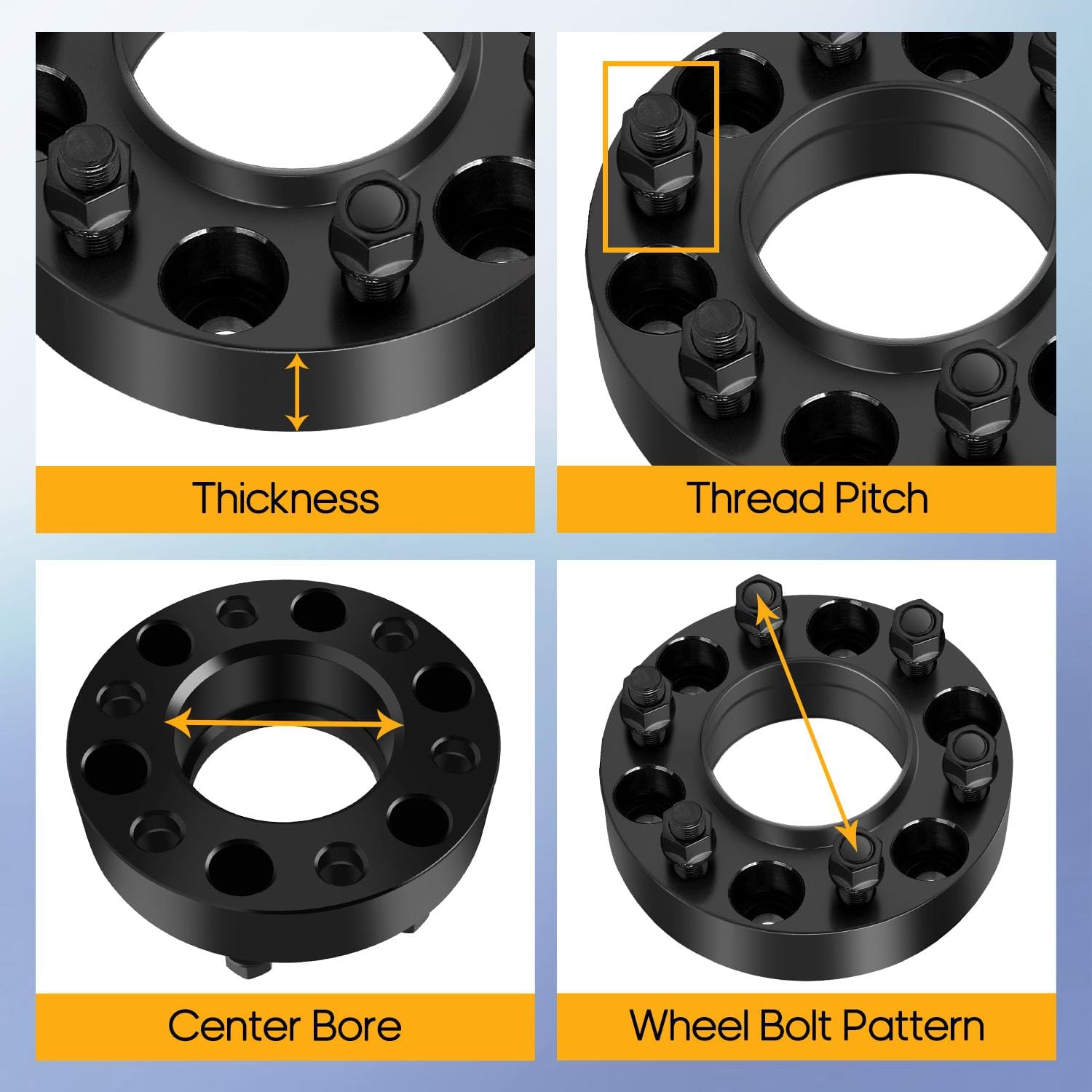 OCPTY 4PCS 1.5 inch 6 Lug Wheel Spacers hubcentric 6x135mm to 6x135mm 87mm fits for ford F150 for ford Expedition with 14x1.5 Studs wheel spacers