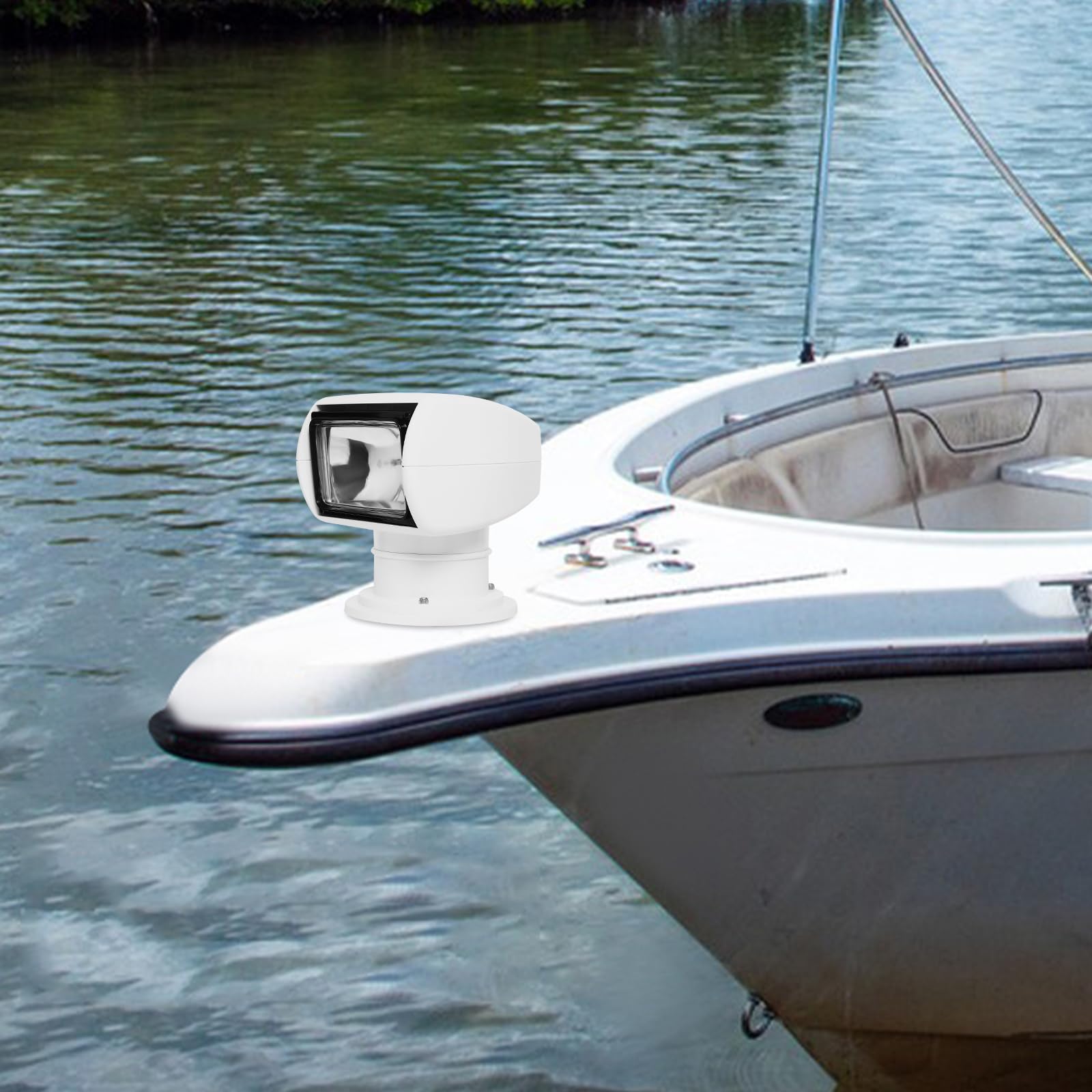 Navigationslampe Außenscheinwerfer Ferngesteuerter Strahler Wasserdichter Scheinwerfer für Boot LKW Auto Marine - Halogenlampe 100W 2300LM IP66 Weiß