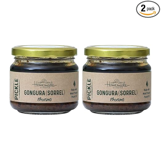 Gongura Pickle (Red Sorrel Pickle) | Ambada Ka Achar with Anti-Oxidants & Nutrients | Healthy, Traditional, Homemade and Pure (Gongura Pachadi) -300G (Pack of 2)