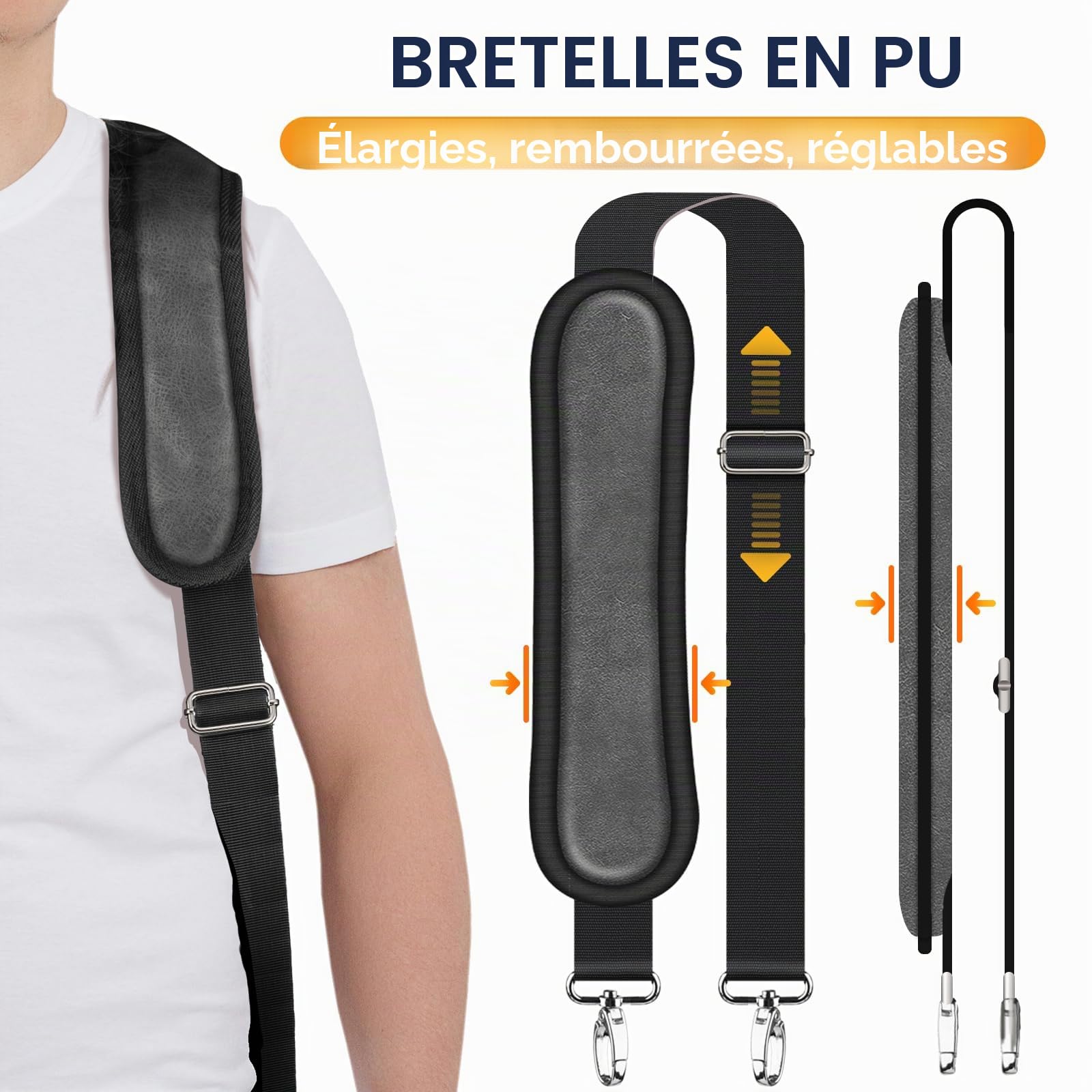 CAHAYA Valise pour Guitare Acoustique - en ABS - Étanche - Rembourrage de 1,5 cm d'épaisseur - Convient pour Guitare de 104 cm - Noir