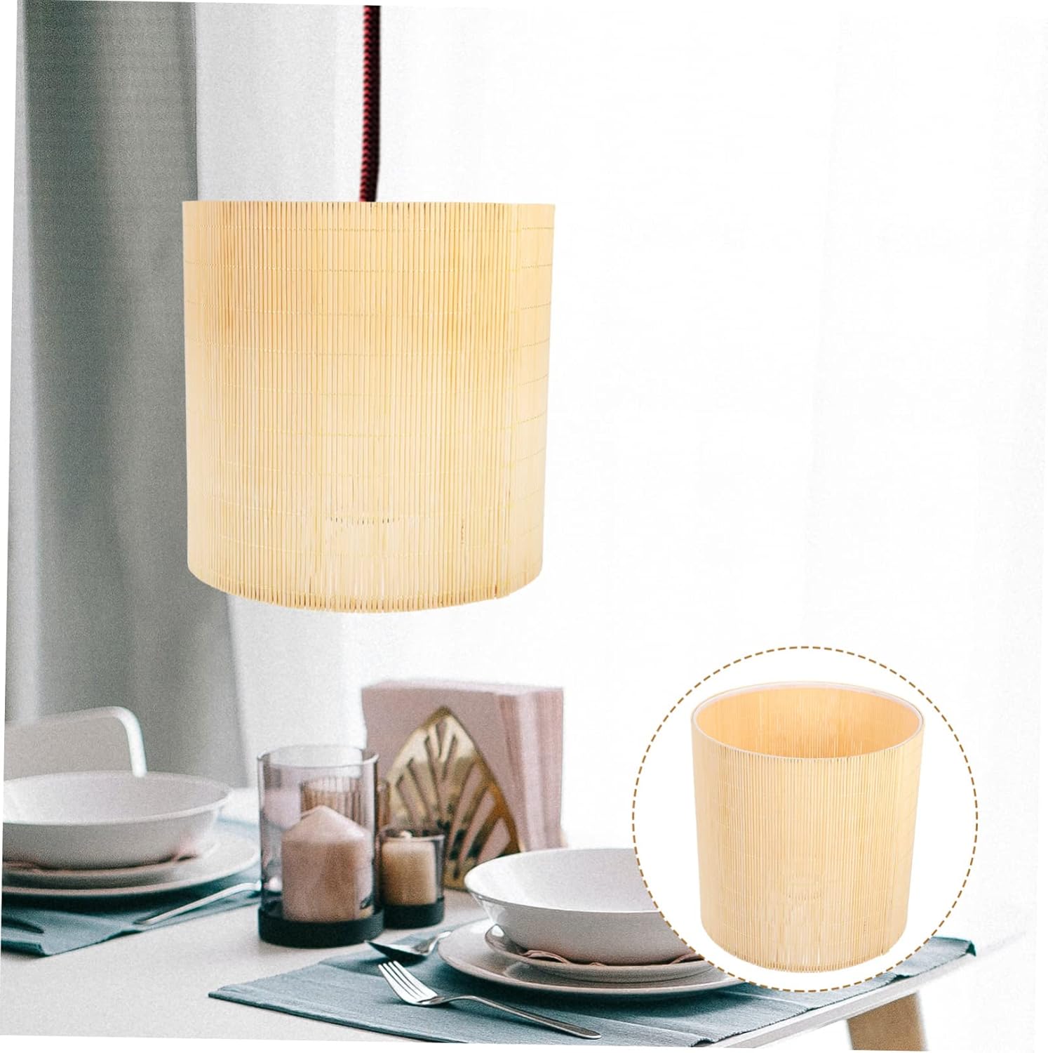 Ceiling Lampshade Rattan Lamp Cover Chandelier Decorative Light Home Hotel Restaurant Easy Install