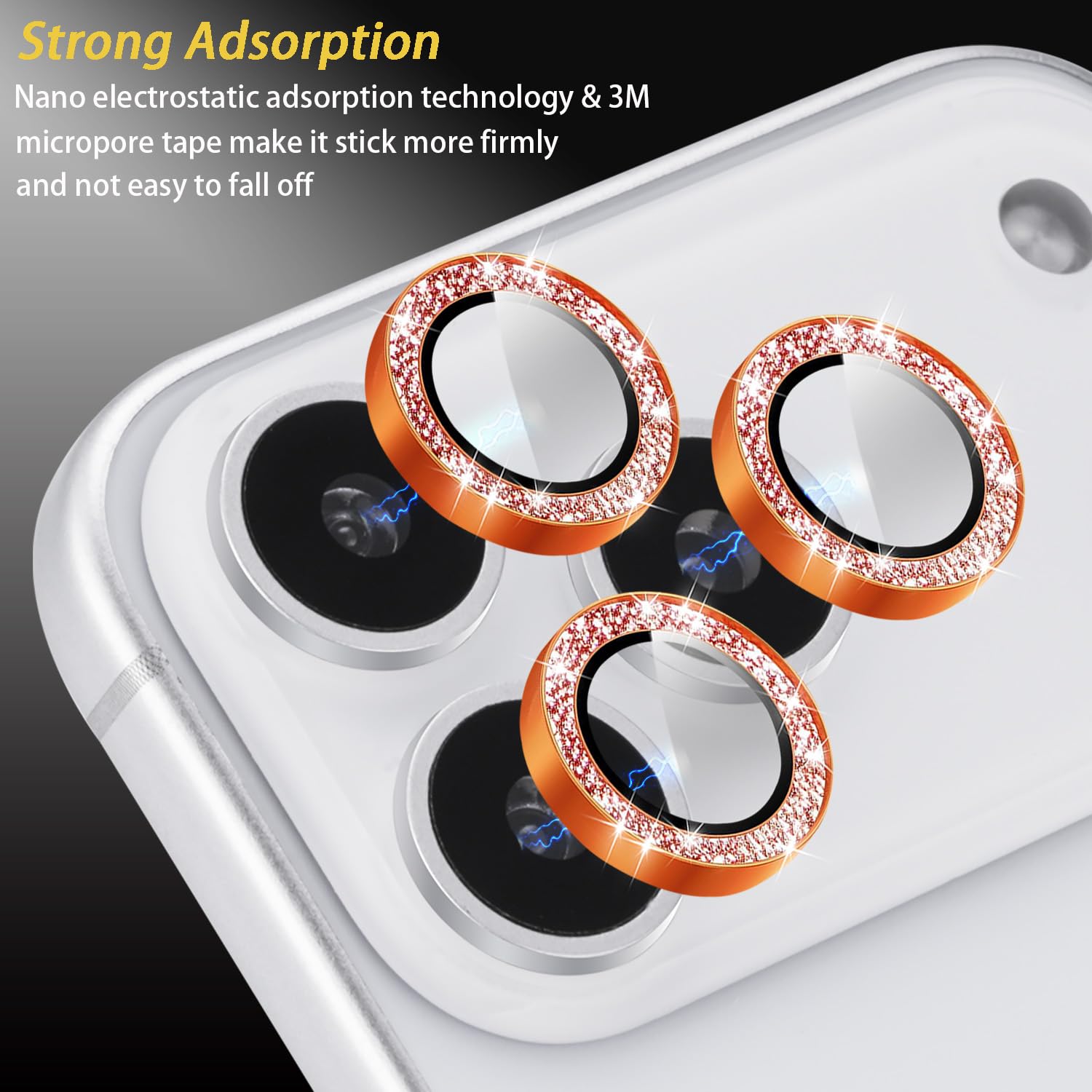 Osłona obiektywu aparatu do iPhone 17 Pro / 17 Pro Max, brokatowy