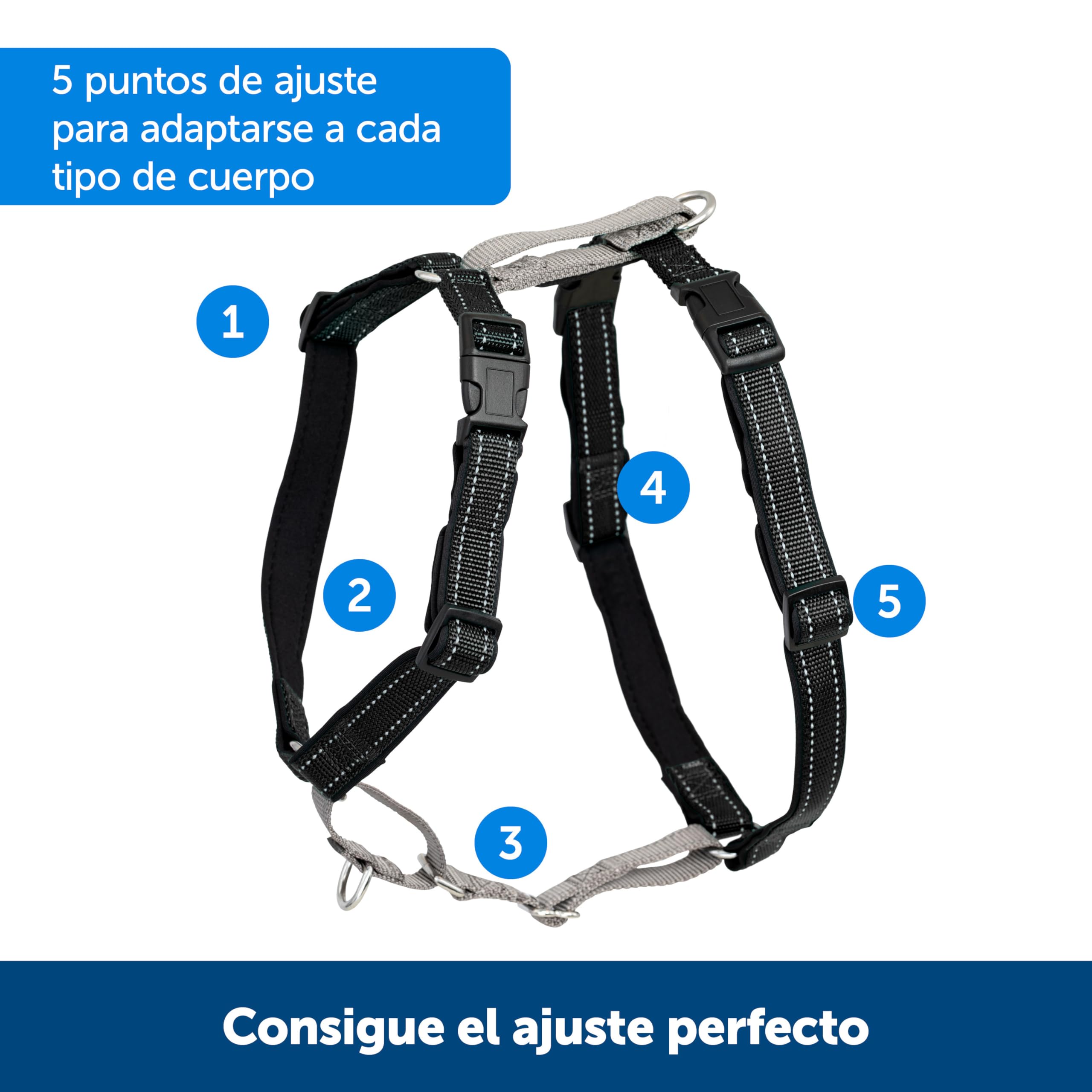 PetSafe 3-in-1 - Arnés Pectoral para Perros con Enganche Frontal - para Paseos Controlados - Negro - S