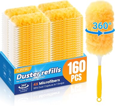 Alotiki Duster Refills, 160 Count 360 Dusters for Cleaning with 4 Handle