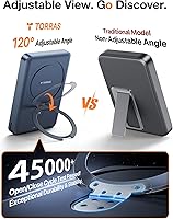Vista 8 de TORRAS EasyGo 10000mAh Magnetic Portable Charger Power Bank for iPhone, Fast Charging Travel Essential Wireless Battery Pack with Stand Compatible