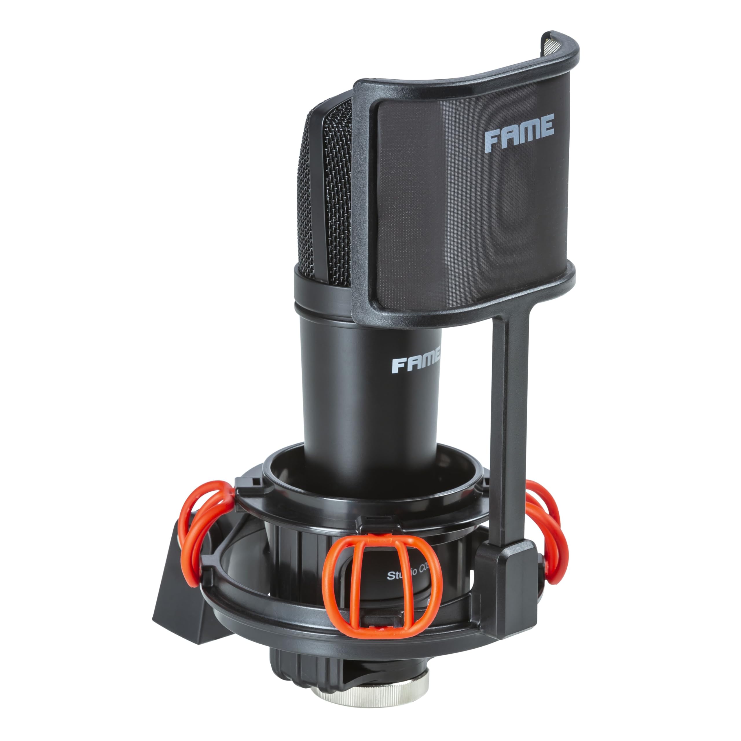 Fame Audio Großmembran Kondensatormikrofon-Set, Schwarz, Nierencharakteristik, 20Hz - 20kHz Frequenzbereich, 125dB max SPL, 48V Spannungsversorgung, Heimgebrauch