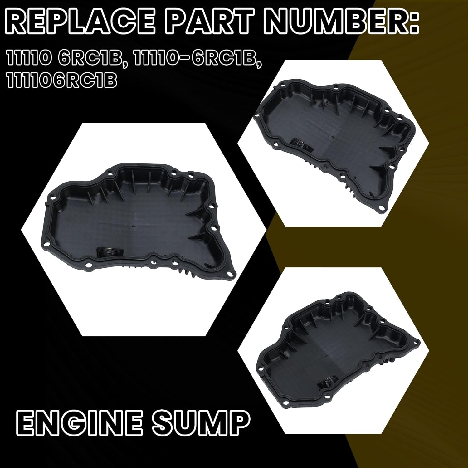 Engine Oil Pan with Gasket Seal Compatible with 2021 2022 2023 2024 Nissan Rogue 1.5L Replace 11110 6RC1B 11110-6RC1B 111106RC1B