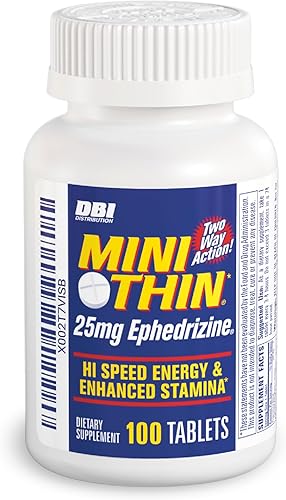 Mini Thin | Pastillas de cafeína de acción bidireccional: energía de alta velocidad y resistencia mejorada* - 205 mg de cafeína; 25 mg de efedrizina