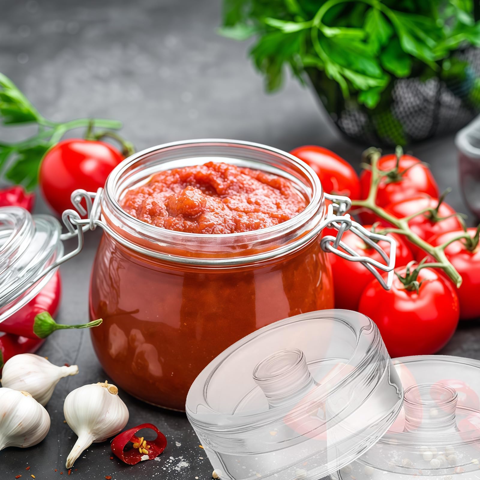 Pesos de vidrio para fermentar tarro fermentación pesado con mango piedra chucrut kimchi
