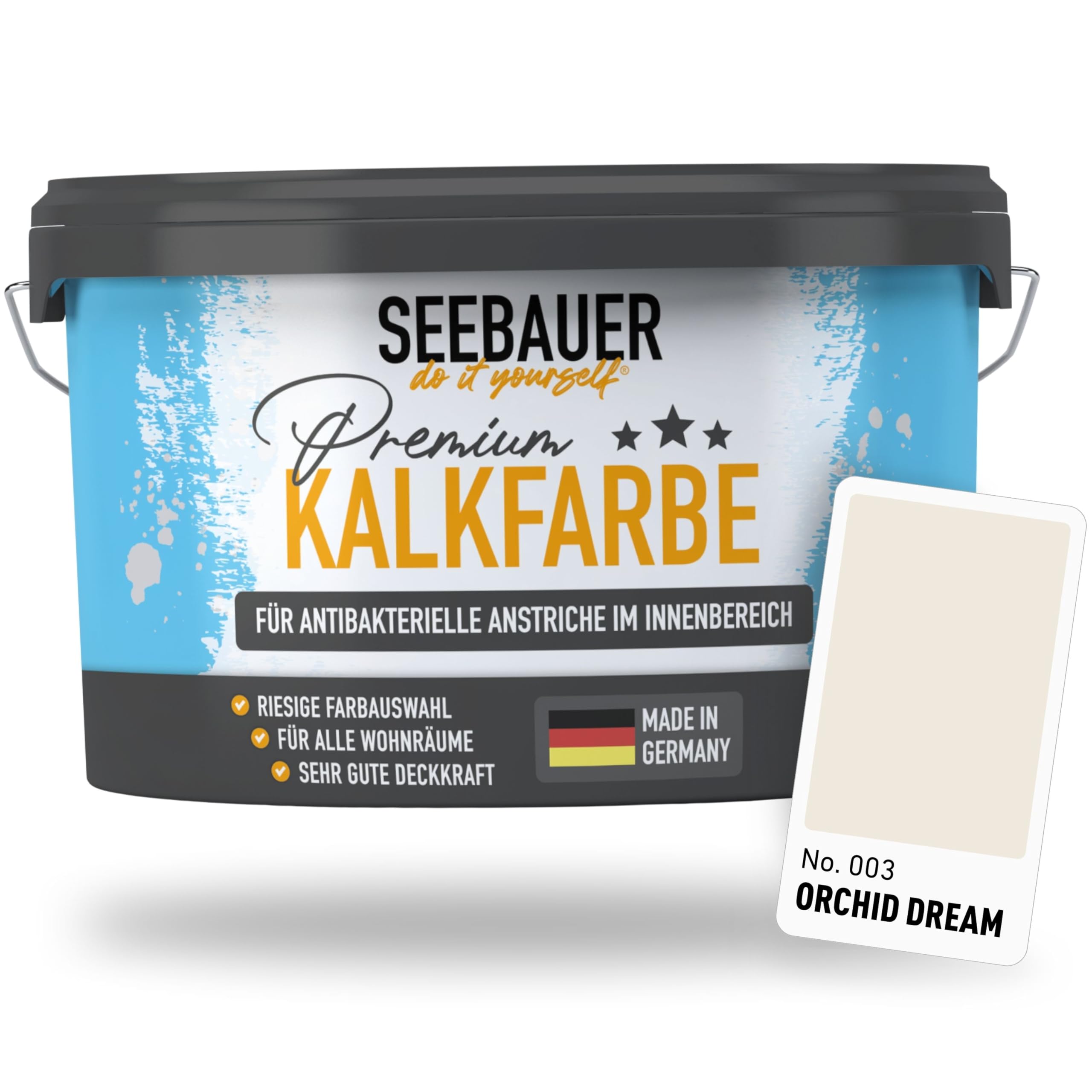 Kalkfarbe Beige für Innen 10L (No. 003 Orchid Dream) - Antibakterielle Innenfarbe für Putz, Beton & Mauerwerk - Atmungsaktive Mineralfarbe