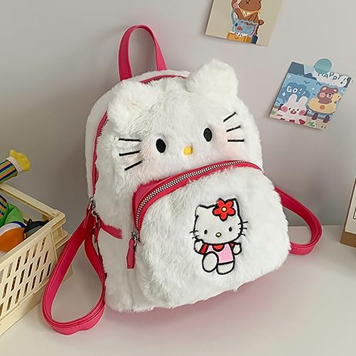 Miniatura 2 de Ohjijinn Kawaii Backpack Cute Plush Bag, Anime Backpack Cartoon Schoolbag, Plush Backpack Mini Backpacks for Girls (White)