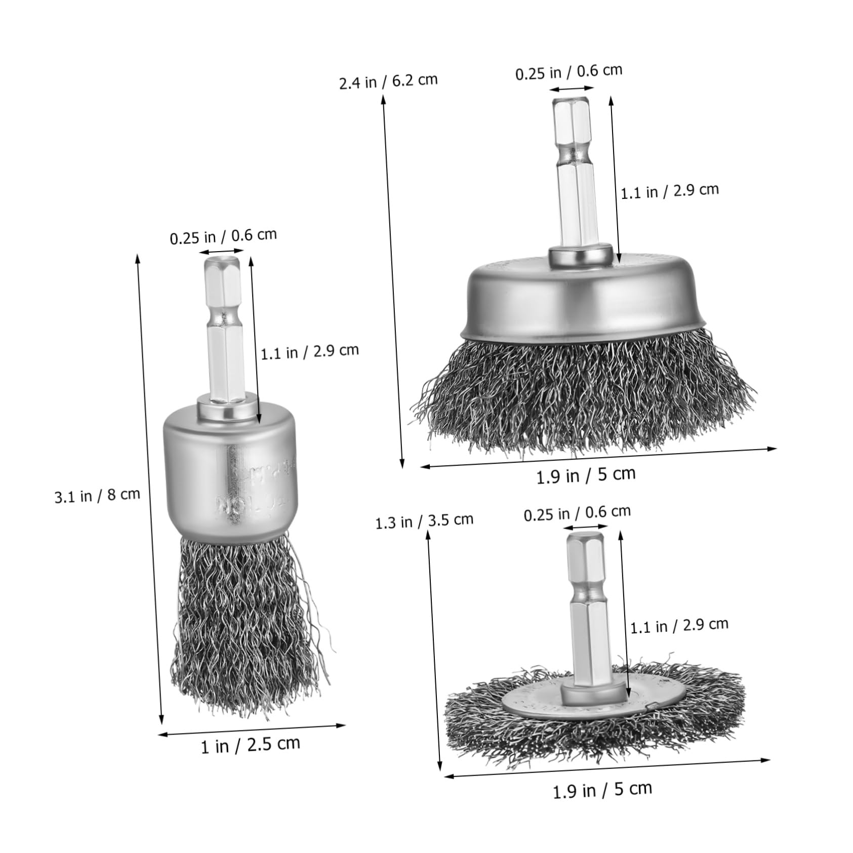 Brosse à Roue Métallique Ronde pour Perceuse, Lot de 15 Pièces