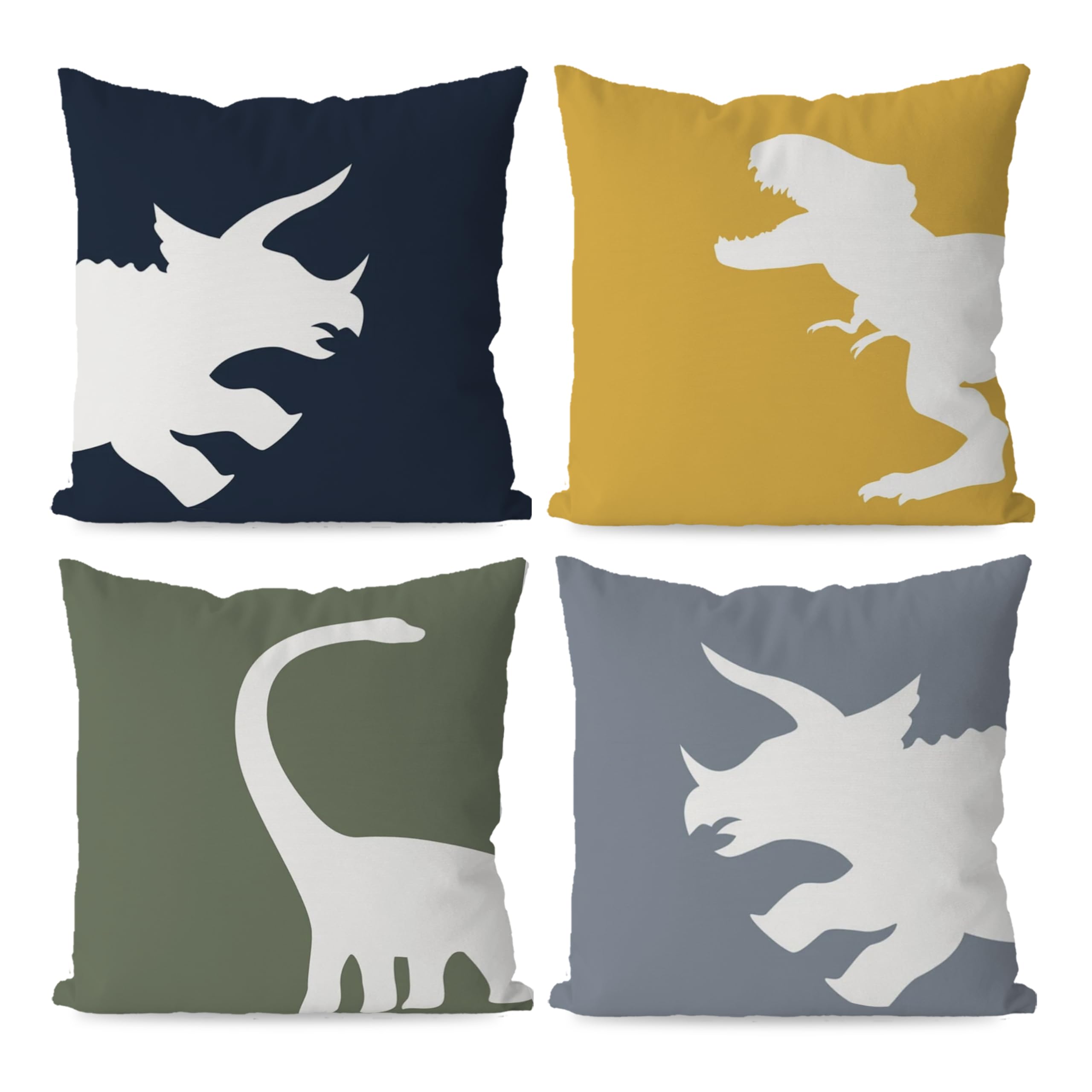 Housse De Coussin Dinosaure T-Rex - 45x45cm, Polyester, Fermeture éclair Invisible - 4