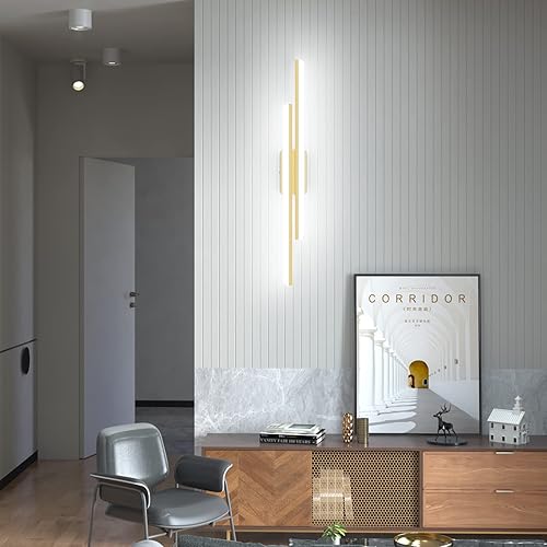 Miniatura 8 de Ralbay Lámpara LED negra de 40 pulgadas de aluminio esmerilado de 40 W, moderna lámpara de tocador de baño LED negra sobre espejo largo LED moderna