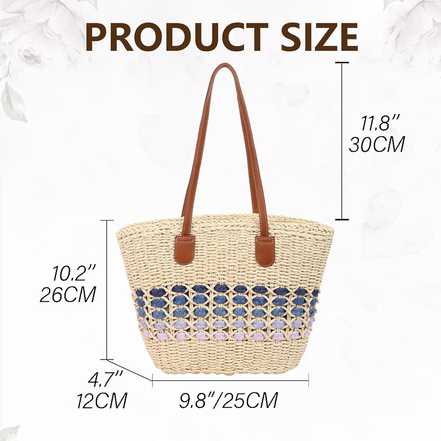 2026 Women's Straw Tote Bag Large Summer Raffia Shoulder Bag Woven Beach Handbag Vacation Travel Purse For Women