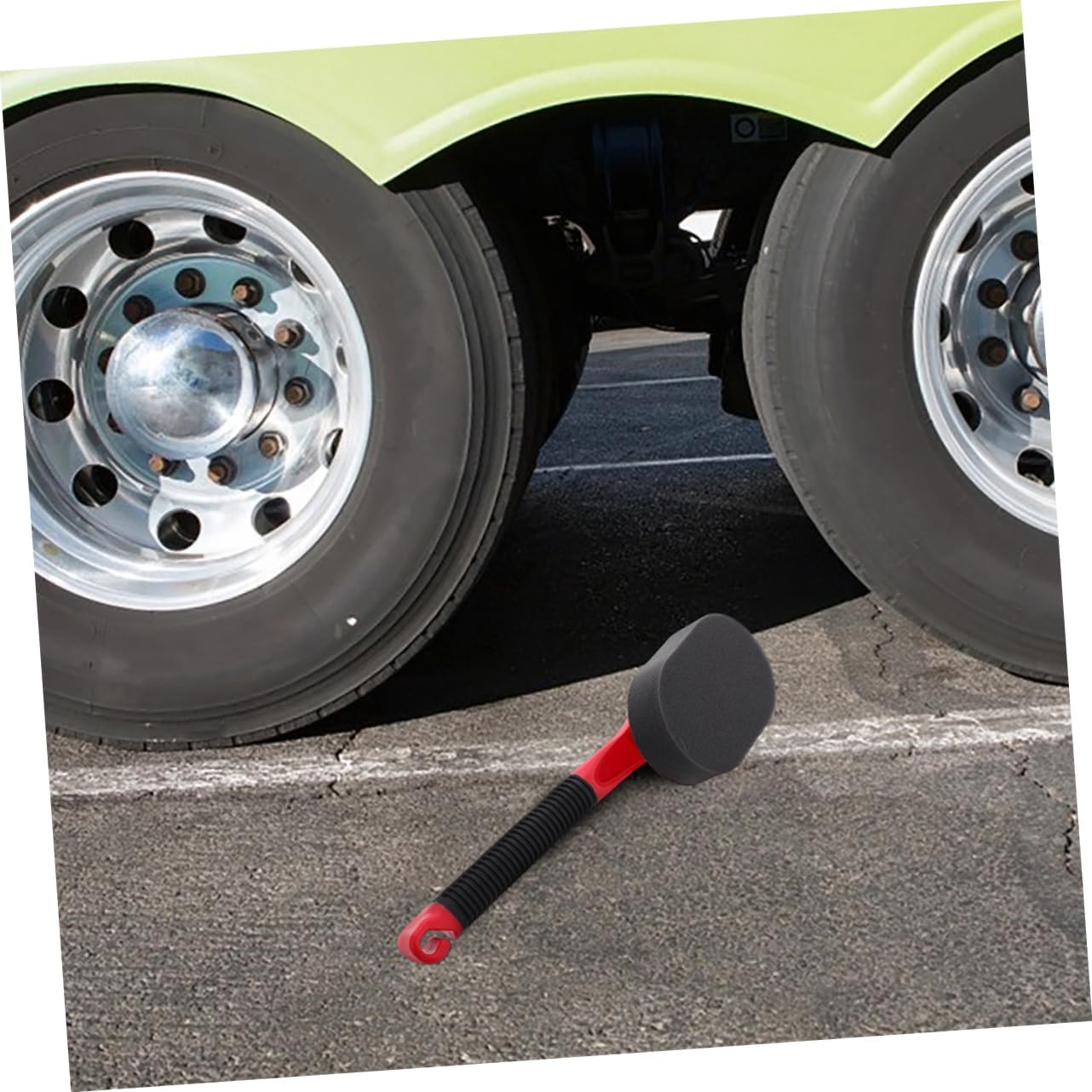 MAGICLULU 2Pcs Car Waxing Kit Detachable Tire Shine Sponge and Brush for Auto Detailing Efficient Cleaning Tools for Wheel and Tire Polishing Enhances Appearance and Shine
