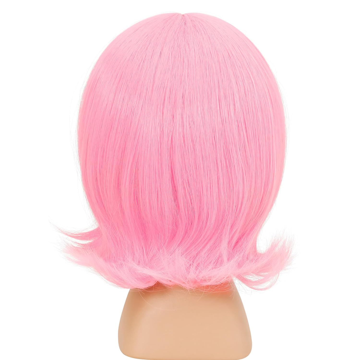 incohair Cute Pink Short Bob Wig for Girls, Synthetic Straight Wig with Bangs, Comfortable Kids Cosplay Wig