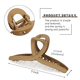 Big Hair Claw Clips Large Matte Butterfly Hair Clips for Women 5.1 Oversize Hair Clip for Long Thick Hair Barrette Accessories for Women\'s and Girl\'s 4 PCS (black,light green,pink,khaki)