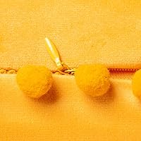 Vista 6 de 2 fundas para cojín decorativo de terciopelo con pompones