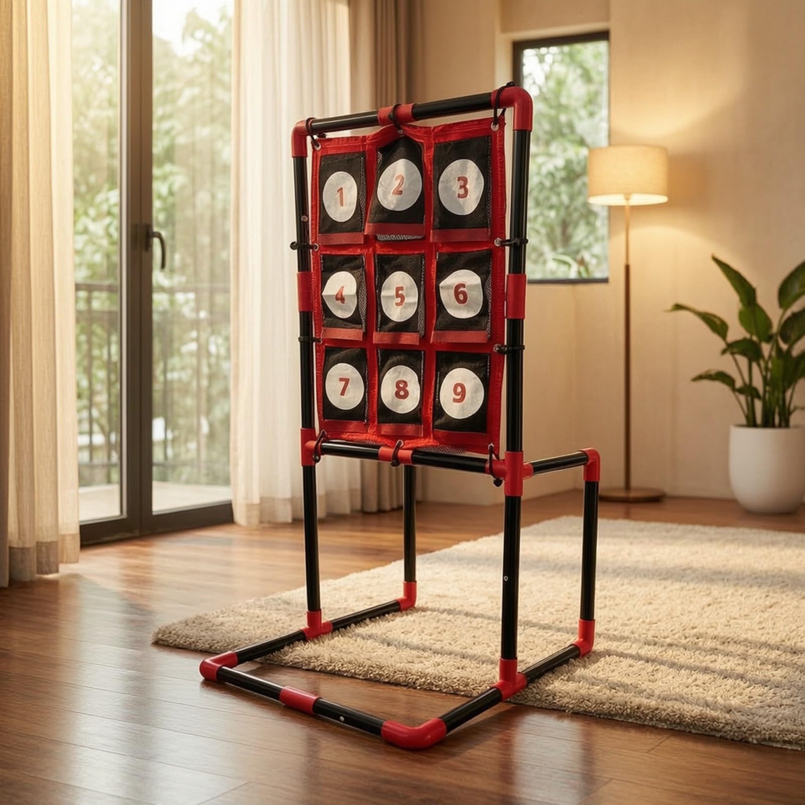 kowaku Lanzamiento con Bolsillos | Plegable, Resistente, Panel Puntería con Estructura, para Interiores, Niños