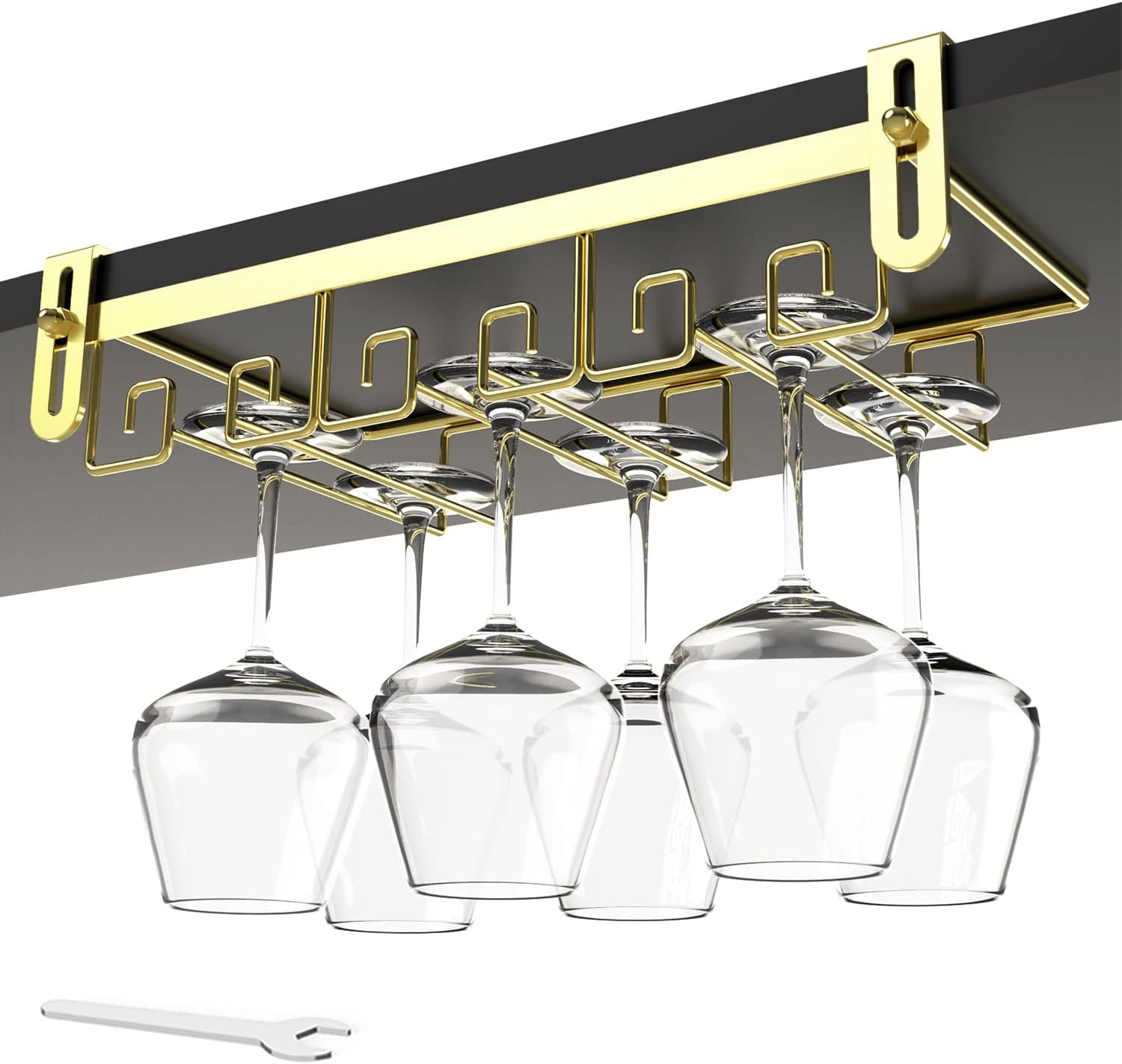 Frescorr wine glass holder stemware rack under and