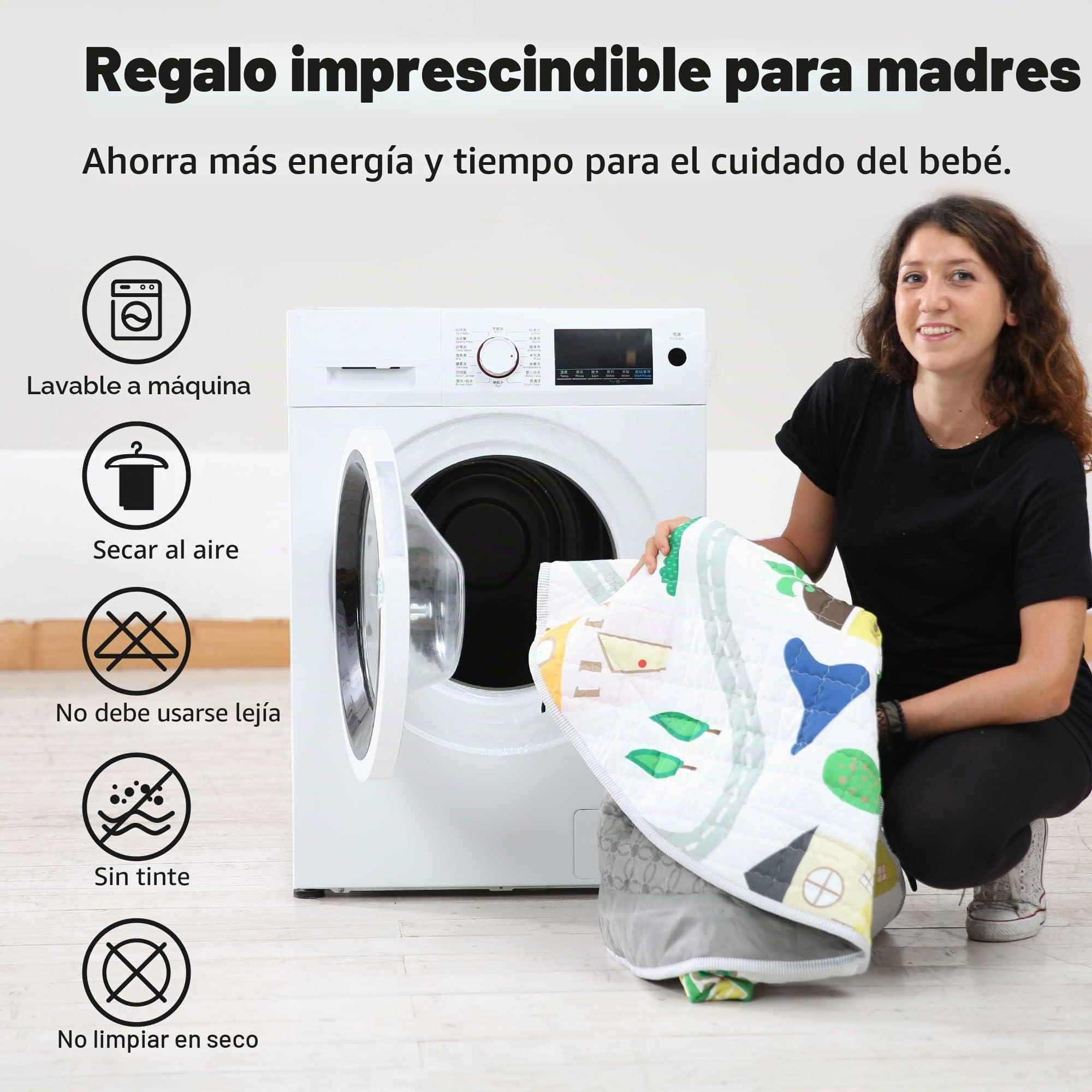 Winthome Alfombra de Juego para Bebé, Bolsa para Guardar Juguetes, Segura, No Tóxica, Antideslizante, Plegable, Lavable, 150 cm