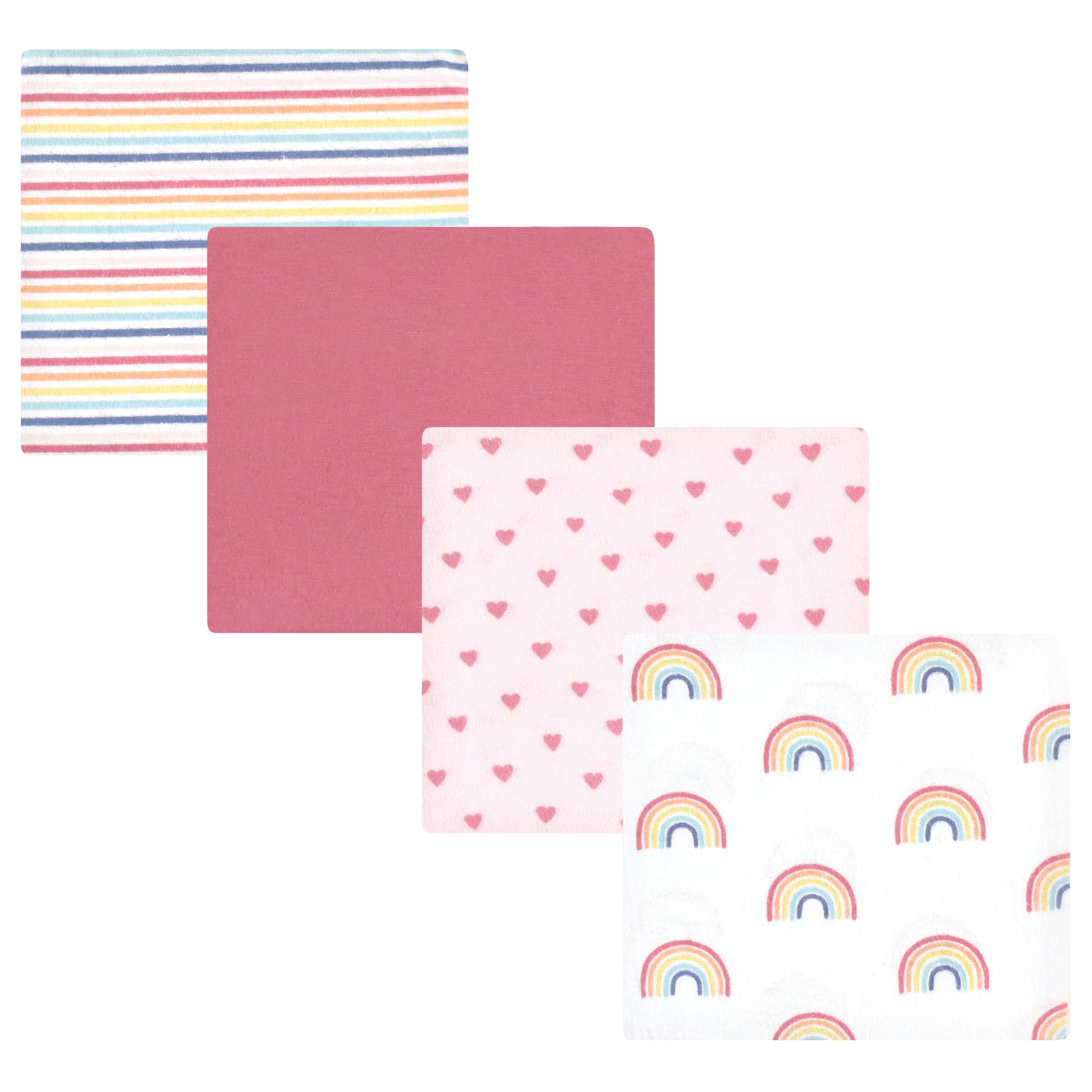 Hudson Baby Unisex Baby Cotton Poly Flannel Receiving Blankets, Creative Rainbow, One Size