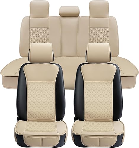 Miniatura 8 de Elantrip 2 fundas de asiento delantero de automóvil, protector de asiento de automóvil de cuero, ajuste universal para la mayoría de automóviles,