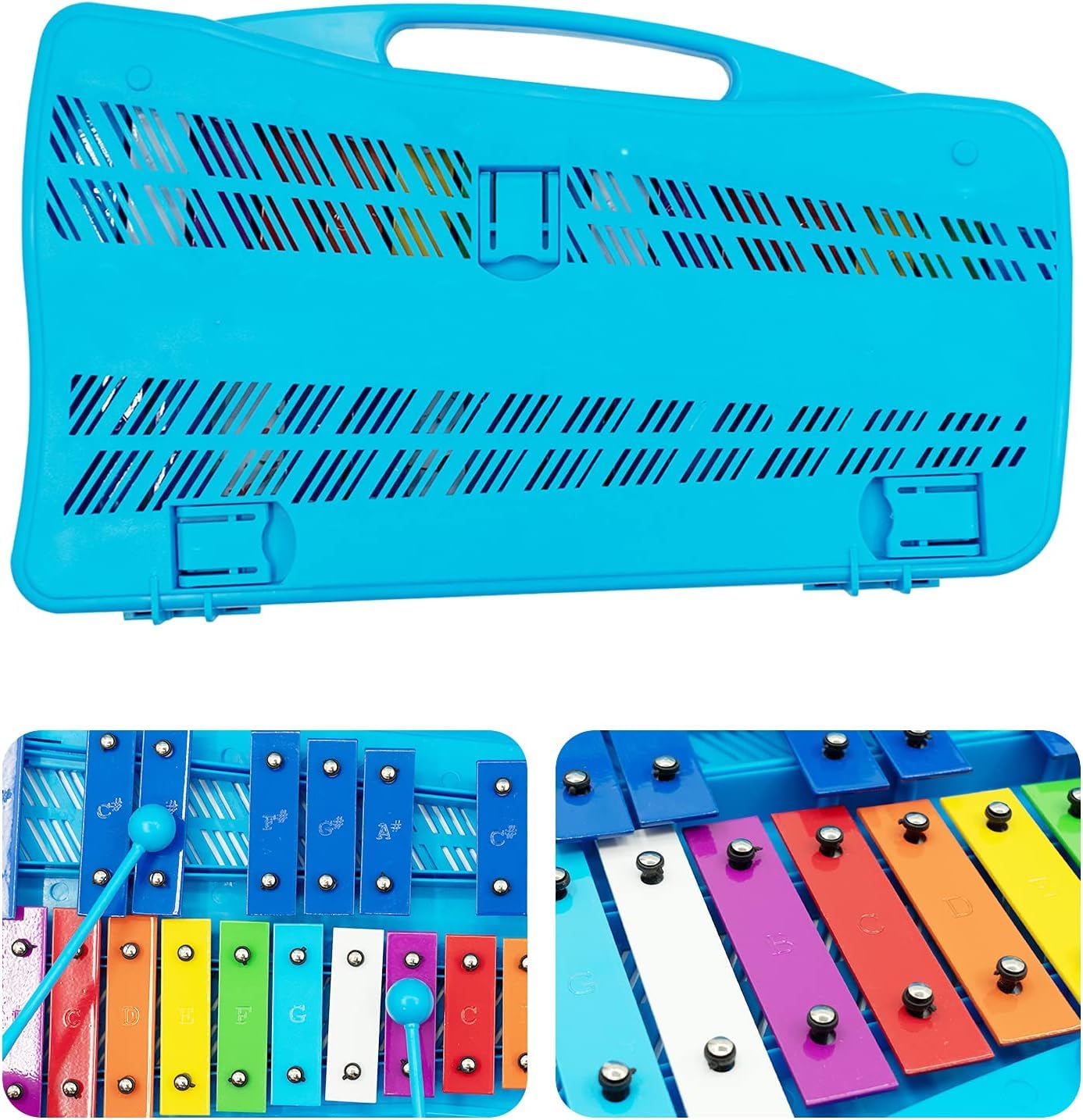 EliLunar Glockenspiel Xylophone, 25 Notes Colorful Metal Keys with Mallets - Image 4