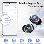 2026 Sleep Earbuds Bluetooth 5.4 in Ear Smart Touch Screen Ear Buds, 48H Playtime Mini Sleep Headphones Small Design for Side Sleepers, 5 EQ Modes, Crystal-Clear Calls, IPX7 Waterproof Earphones Black