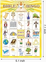 Vista 5 de Juego de Bingo Bíblico para 30 Jugadores para Adultos Escuela Bíblica de Vacaciones Juego Cristiano de Iglesia Dominical Actividades Bíblicas Regalo