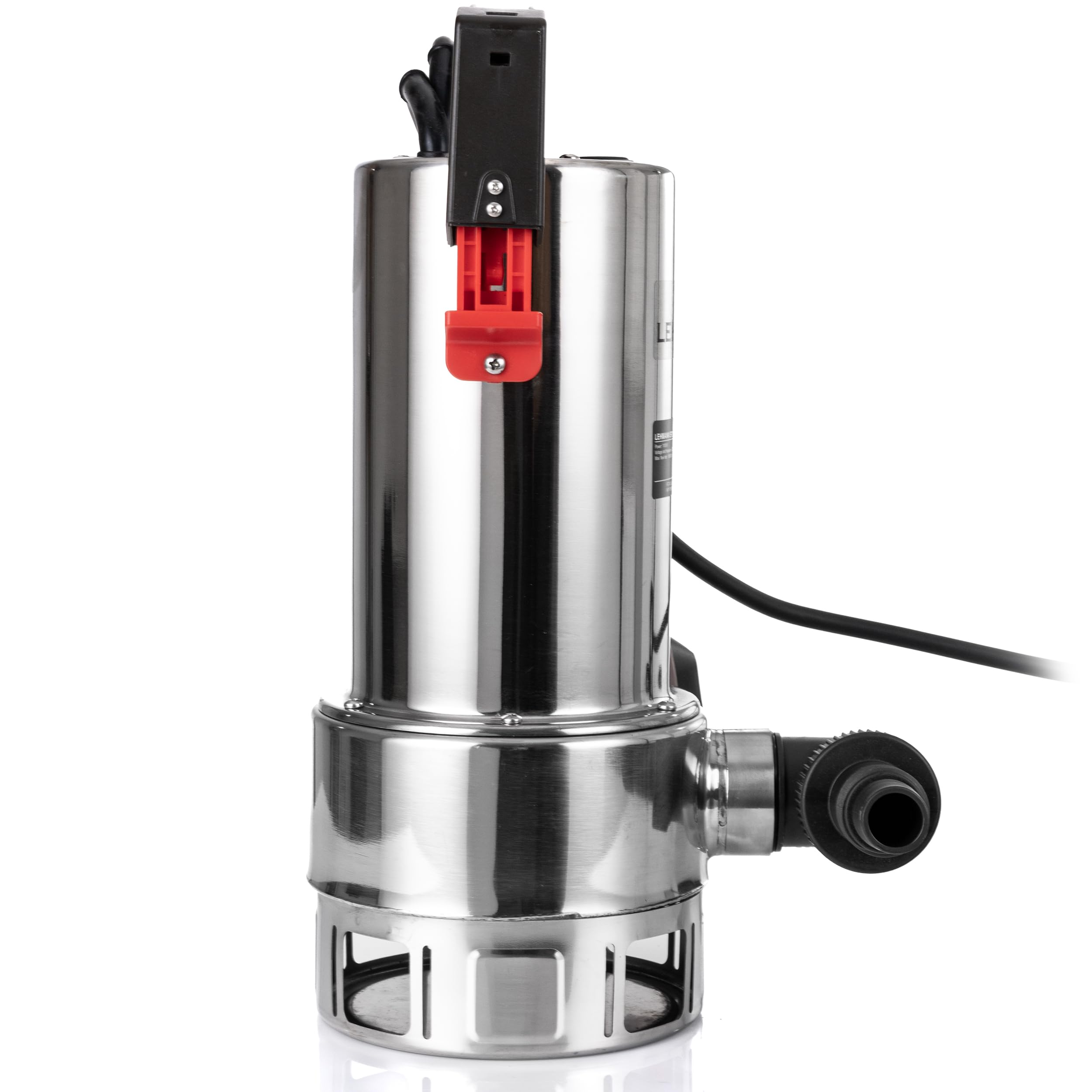 LEHMANN Pompe Immergée avec Flotteur Intégré pour Eaux Chargées et Pure, 1100 W, avec Moteur à Induction sans Balai, Débit 16500 l/h, Hauteur de Refoulement 10,5 m, Particules Ø35mm