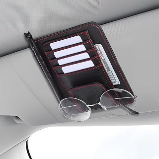 Document Storage Folder Visor Organizer Clip Panels for Vehicles and Insurance Card Holder