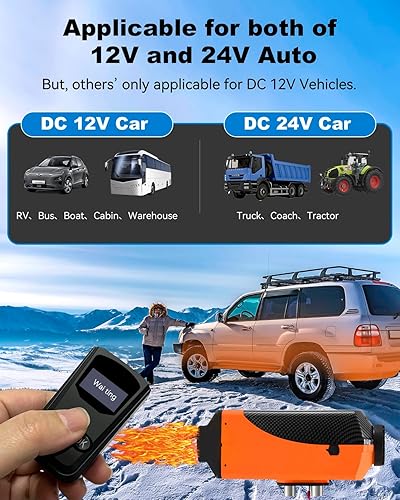 Miniatura 4 de Calentador diésel de 8 kW, 12 V-24 V, bajo consumo de combustible, calentador de aire diésel de calentamiento rápido con monitor LCD, control