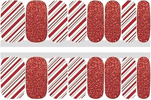 Sporty Nails Candy Cane Nail Decals: Festive Holiday Cheer for Your Nails