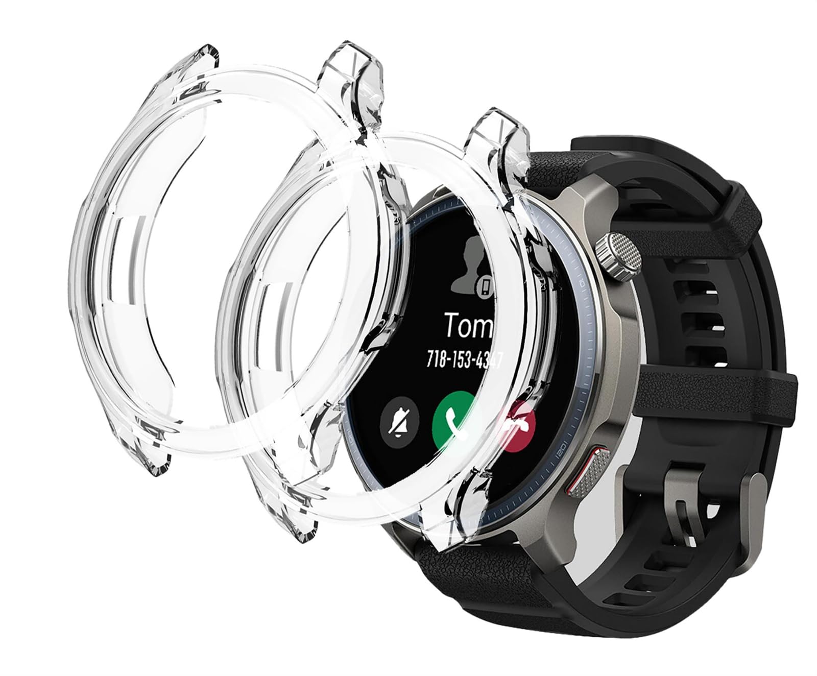 GIOPUEY Funda Compatible con Amazfit Balance 2 XT, [2 Pack] TPU morbido Case, Resistente agli urti - Transparent+Transparent