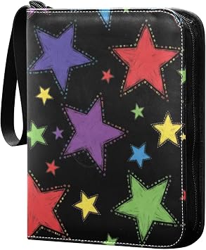 400 Pocket Zipper Binder - Premium Pu Cover Zip Binder For Trading Cards, Mtg, Tcg, Sports Cards Vibrant Stars Pattern Cloth