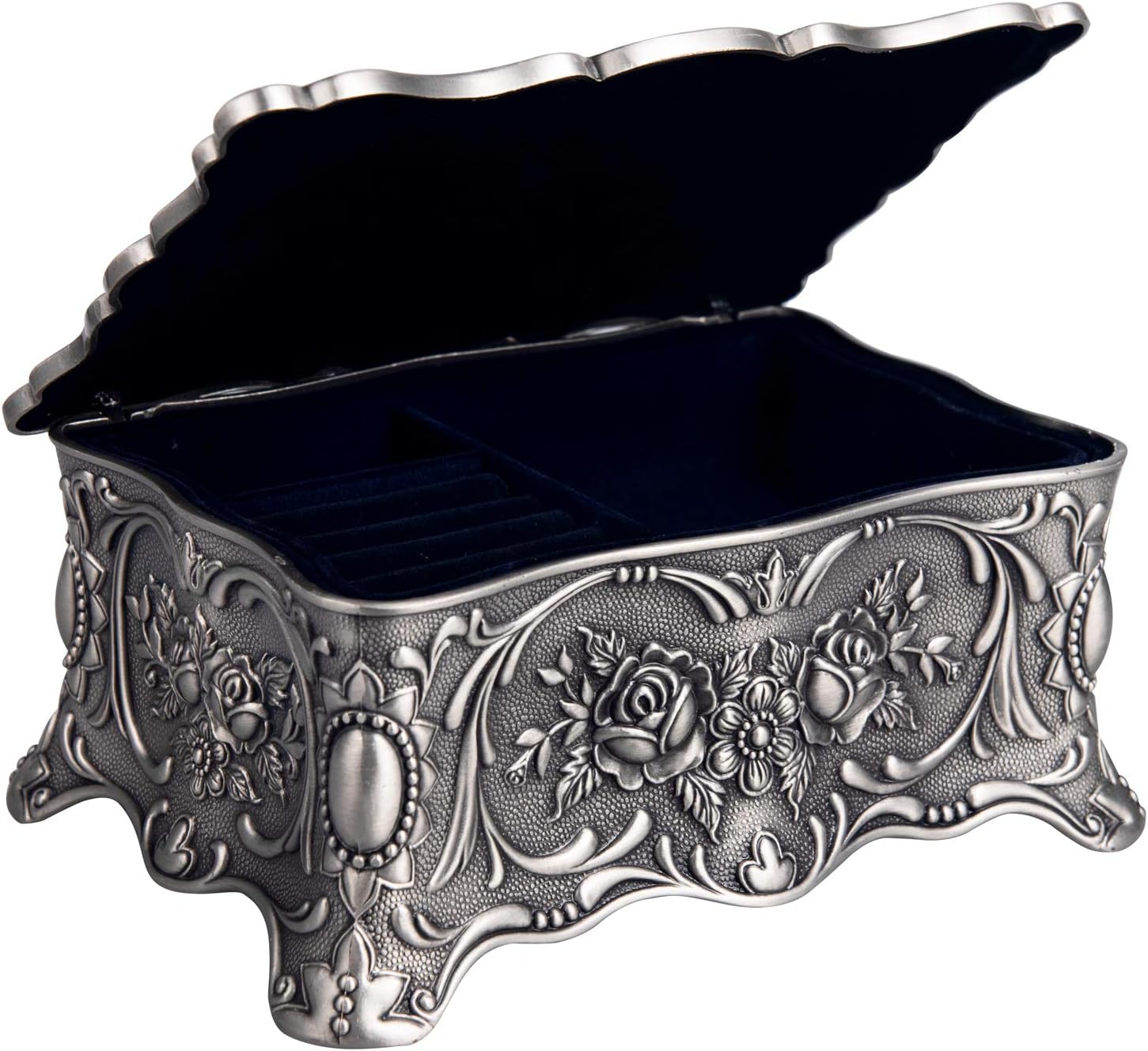 Amazon Crazy ๐ฅ Deals Feyarl Vintage Trinket Jewelry Box Treasure Organizer Keepsake Box Ornate Antique Finish Engraved with 2 Layers Dividers Inside (Pewter) Product Deal Feyarl Vintage Trinket Jewelry Box Treasure Organizer Keepsake Box Ornate Antique Finish Engraved with 2 Layers Dividers Inside (Pewter)