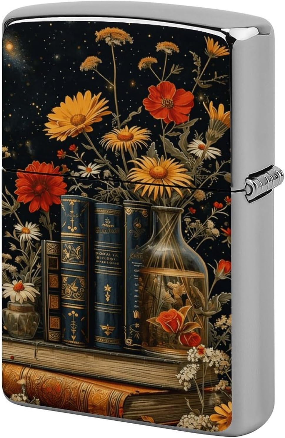 Vintage Flower Arrangement Lighter Case Cover Metal Lighter Case