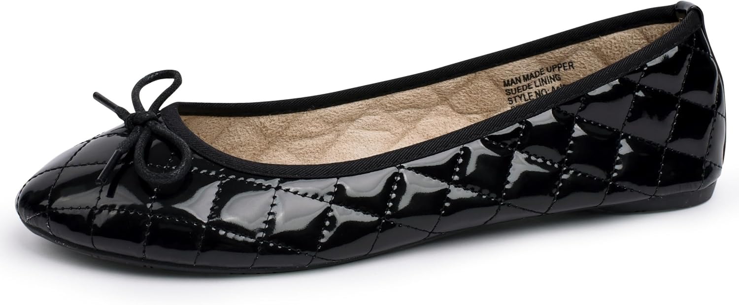 Alpine Swiss Women’s Aster Ballet Flats | Patent Leather Slip-On Shoes | Quilted Pillow Stitch | Rounded Toe | Everyday Comfortable Fashion Footwear - Image 6